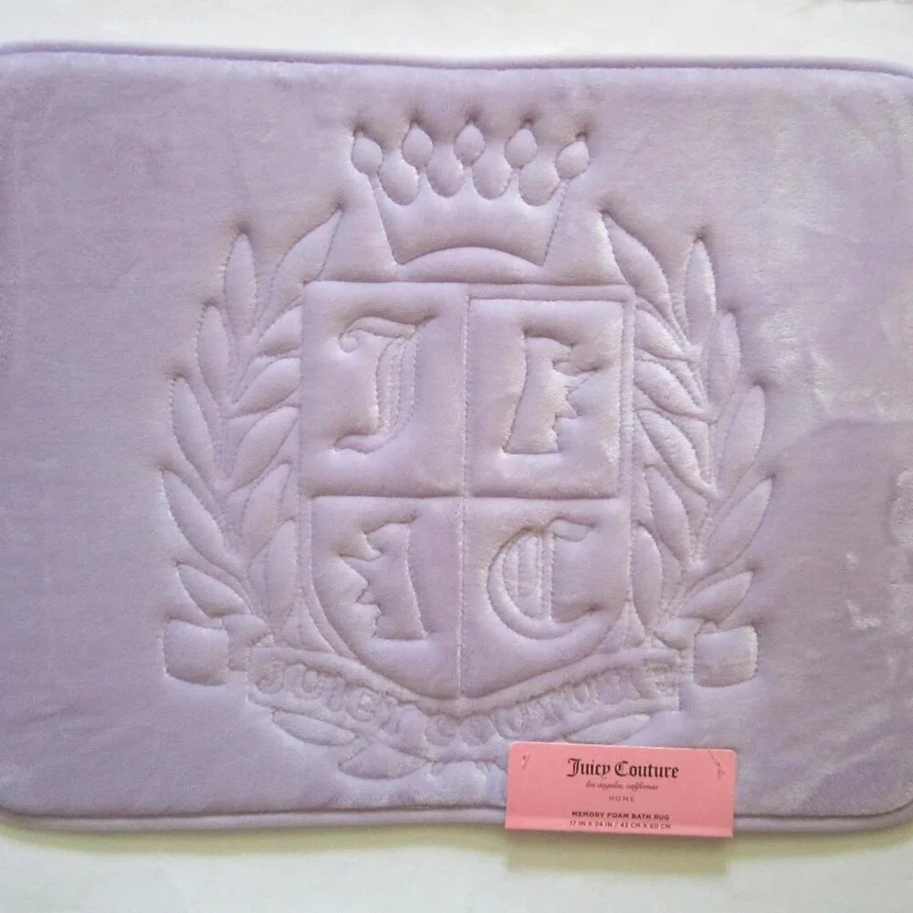 Juicy Couture Purple Lavender Bathroom Memory Foam Bath Rug Mat Shower Home
